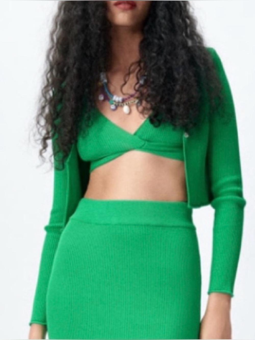 Zara Knit Cardigan and Matching Bra Top